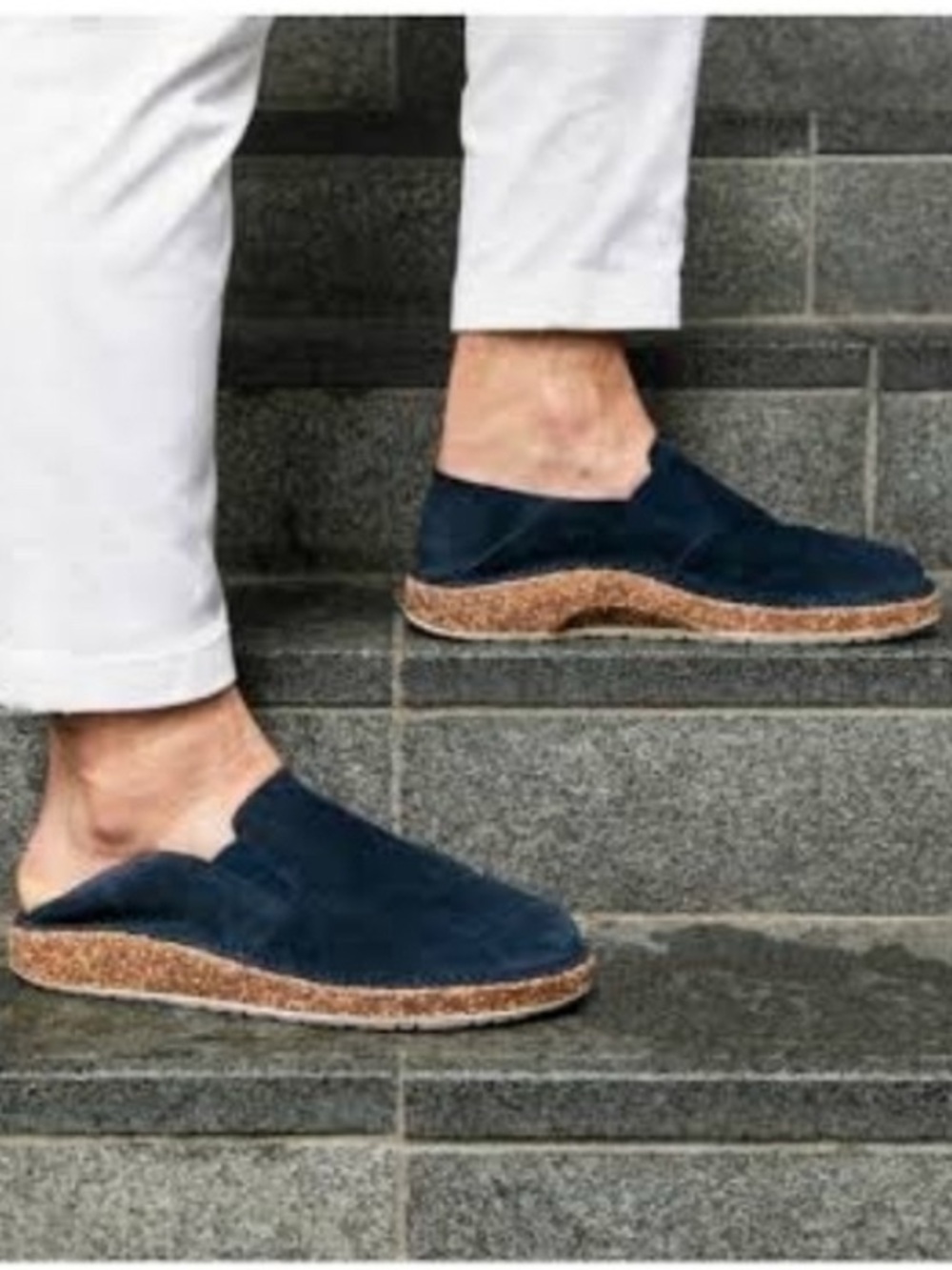 Birkenstock Callen Suede Navy Leather Slip On Loafer Size 41